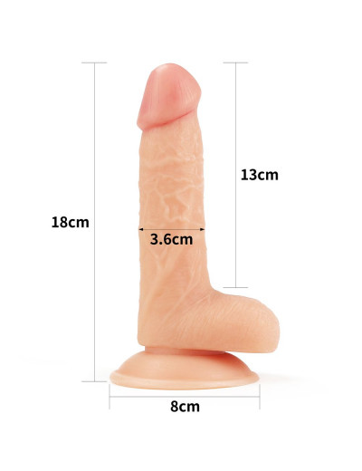 Телесная насадка с черными трусиками Easy Strapon Set 7.0 - 18 см.