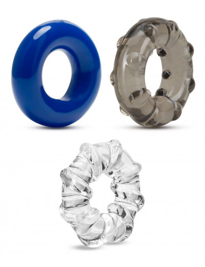 Набор из 3 эрекционных колец Triple Stretch 3 Pack Cock Rings