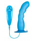 Голубой вибратор для G-точки BUNNY ICY - 18 см.