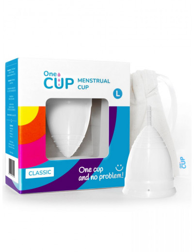 Белая менструальная чаша OneCUP Classic - размер L