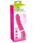 Розовый вибратор с рёбрышками и подогревом Warming Soft Vibrator - 22,8 см.