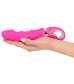 Розовый вибратор с рёбрышками и подогревом Warming Soft Vibrator - 22,8 см.