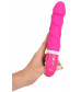Розовый вибратор с рёбрышками и подогревом Warming Soft Vibrator - 22,8 см.