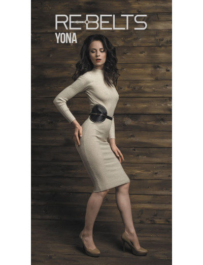 Пояс с клёпками Yona Black