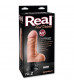 Вибратор телесного цвета с мошонкой Real Feel Deluxe №2 - 22 см.