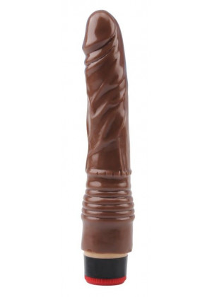 Коричневый вибратор-реалистик 8.8” Vibe Cock - 21,5 см.