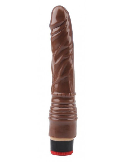 Коричневый вибратор-реалистик 8.8” Vibe Cock - 21,5 см.