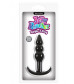 Чёрная анальная пробка Jelly Rancher T-Plug Ripple - 10,9 см.