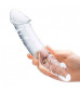 Прозрачный двухголовый стимулятор с рельефом 10,5  Girthy Realistic Glass Double Dong - 26,7 см.