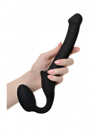Черный безремневой страпон Silicone Bendable Strap-On S