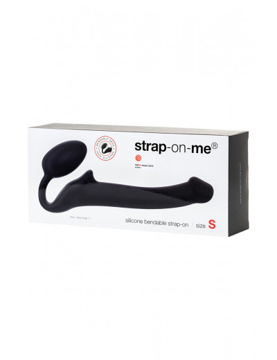 Черный безремневой страпон Silicone Bendable Strap-On S