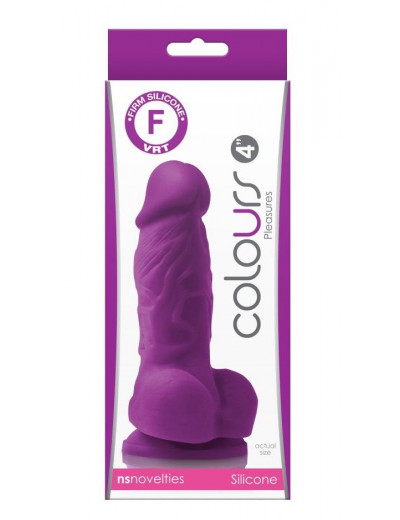 Фиолетовый фаллоимитатор на присоске Pleasures 4  - 14,2 см.