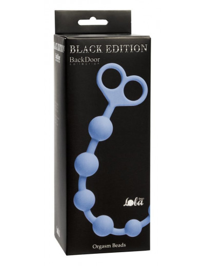 Голубая анальная цепочка Orgasm Beads - 33,5 см.