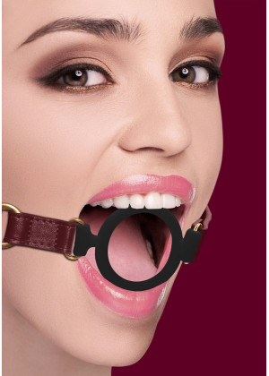 Кляп-кольцо на бордовых ремешках Silicone Ring Gag