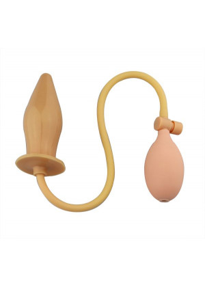 Телесный анальный стимулятор с расширением Pumpn Play Plug - 12 см.