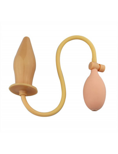 Телесный анальный стимулятор с расширением Pumpn Play Plug - 12 см.
