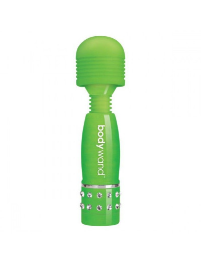 Светящийся в темноте жезловый мини-вибратор с кристаллами Mini Massager Glow In The Dark