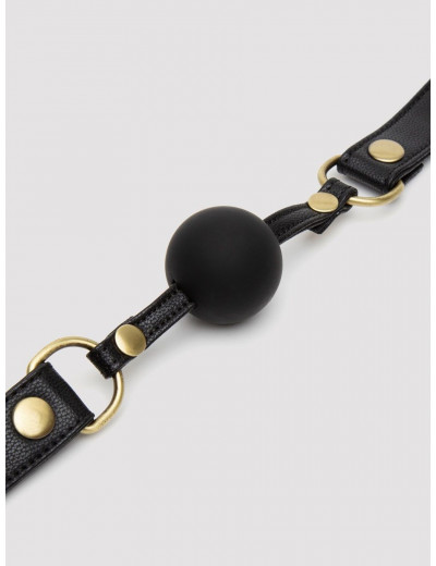Черный кляп-шар Bound to You Faux Leather Ball Gag