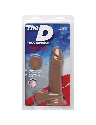 Фаллоимитатор-мулат The D Perfect D 7  Caramel - 17,8 см.