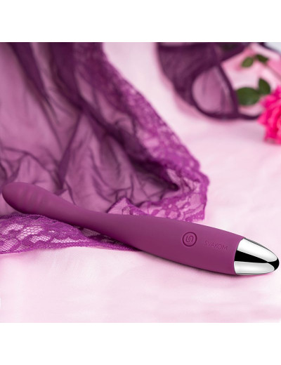 Фиолетовый вибратор Cici Violet с гнущейся головкой - 18,2 см.