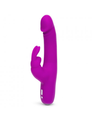 Фиолетовый перезаряжаемый вибратор Rabbit Slimline Curve Rechargeable - 24 см.