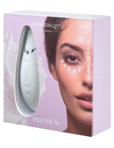 Белый бесконтактный клиторальный стимулятор Womanizer Premium