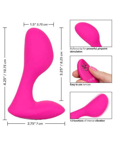 Розовый массажер G-точки Remote G Spot Arouser - 10,75 см.