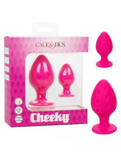Набор из двух розовых анальных пробок Cheeky