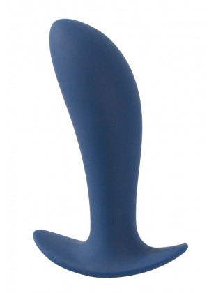 Синяя анальная втулка с вибрацией Vibrating Butt Plug - 12 см.