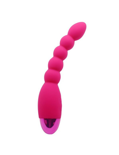 Розовый анальный вибростимулятор Lovers Beads - 19 см.