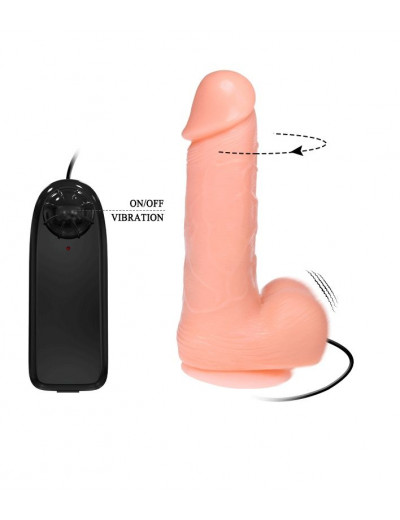 Реалистичный фаллоимитатор с ротацией Realistic Cock Vibe - 18 см.