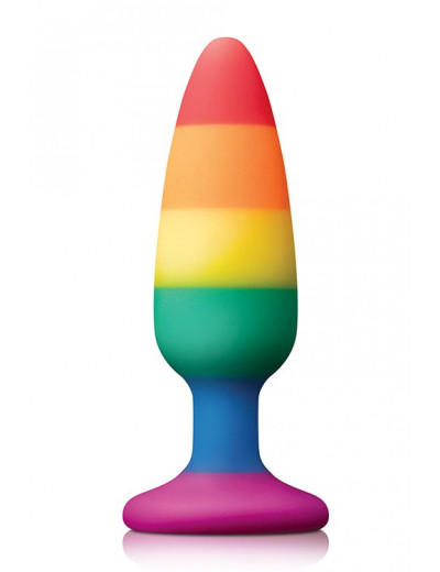 Разноцветная анальная втулка RAINBOW ANAL PLUG MEDIUM - 14 см.