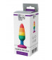 Разноцветная анальная втулка RAINBOW ANAL PLUG MEDIUM - 14 см.