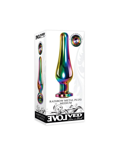 Радужная металлическая пробка Rainbow Metal Plug Medium - 11,1 см.