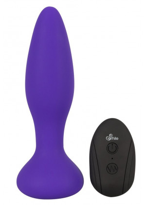 Фиолетовая анальная вибропробка RC Butt Plug - 14,5 см.