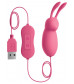 Розовая, работающая от USB вибропуля в форме кролика Cute