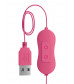 Розовая, работающая от USB вибропуля в форме кролика Cute
