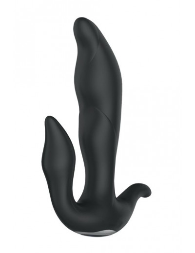 Черный вибратор N 35 RECHARGEABLE DUO VIBRATOR - 17,5 см.