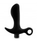 Черный анальный вибратор Silicone Vibrating Prostate Massager 01 - 10,8 см.