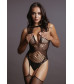 Оригинальный сетчатый боди-комбинезон Contrast Suspender Bodystocking