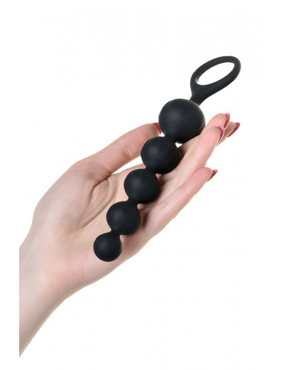 Набор из 2 чёрных анальных цепочек Satisfyer Love Beads