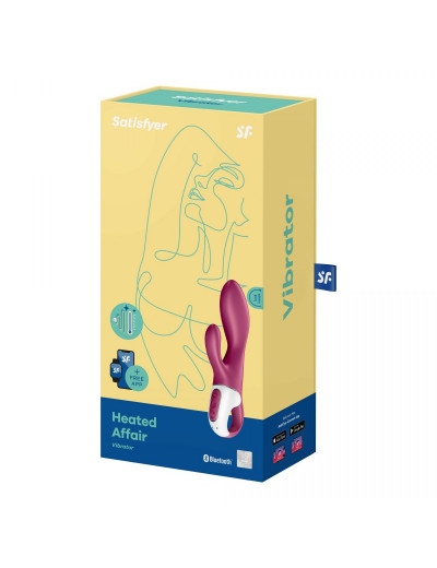 Малиновый вибратор-кролик Heated Affair с функцией нагрева - 20,5 см.