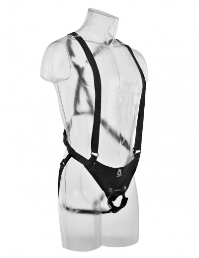 Страпон-система с телесной насадкой 12  Hollow Strap-On Suspender System - 30 см.