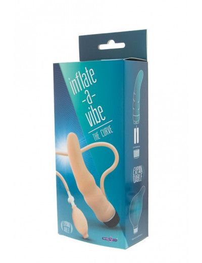 Телесный вибромассажёр с функцией расширения INFLATE A VIBE CURVE - 19 см.