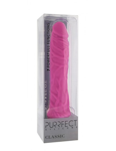 Розовый вибратор-реалистик PURRFECT SILICONE CLASSIC 8.5INCH PINK - 21,5 см.