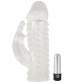 Насадка на пенис с клиторальным вибростимулятором Vibrating XTension with Clit-Rabbit - 17 см.