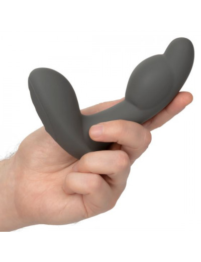 Серый стимулятор простаты Remote Control Inflatable Probe с вибрацией и функцией расширения - 11,5 см.
