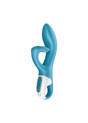 Бирюзовый вибратор-кролик Embrace Me - 21,2 см.