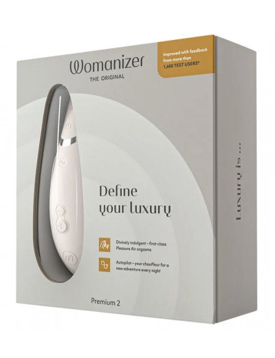 Светло-серый клиторальный стимулятор Womanizer Premium 2
