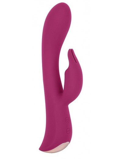 Бордовый вибромассажер-кролик 5  Silicone Bunny Love - 19,1 см.
